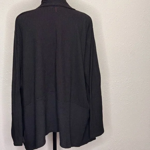 Joe Fresh Plus Size Black Waterfall Cardigan β 2X - Picture 2 of 4